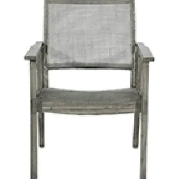 Accent Chairs-Kirkland's Home Linden Woven Cane Accent Chair Gray