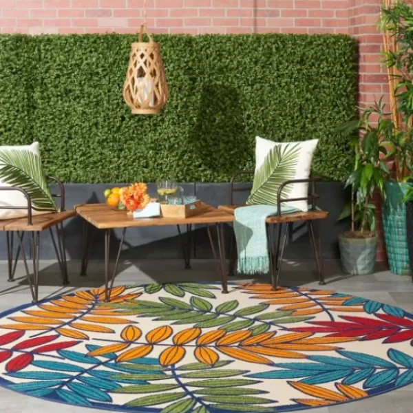 Outdoor Rugs-Kirkland's Home Linear Sundry Outdoor Area Rug, 6X9 Gray