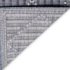 Outdoor Rugs-Kirkland's Home Linear Sundry Outdoor Area Rug, 5X7 Gray