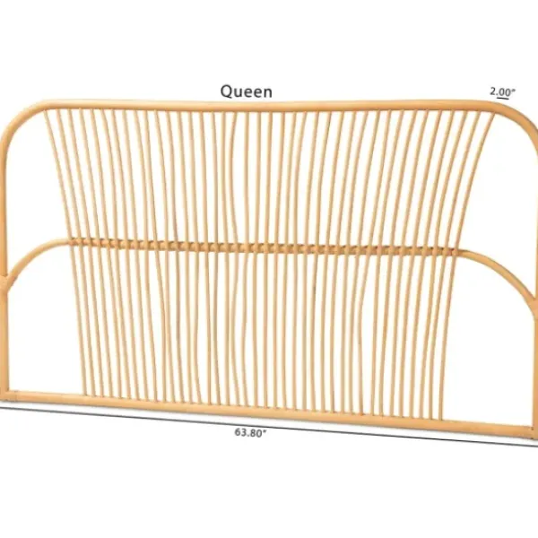 Beds & Headboards-Kirkland's Home Linear Weave Rat Queen Headboard Tan
