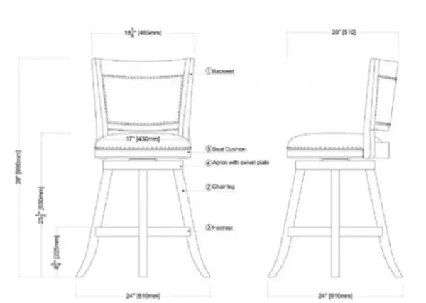 Bar Stools & Counter Height Stools-Kirkland's Home Linen And Driftwood Nailhead Swivel Counter Stool Ivory