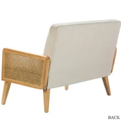 Sofas & Loveseats-Kirkland's Home Linen And Rattan Loveseat Ivory