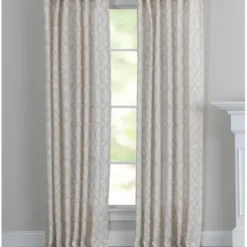 Curtains & Drapes-Kirkland's Home Linen Braided Top Curtain Panel Set, 84 In. White