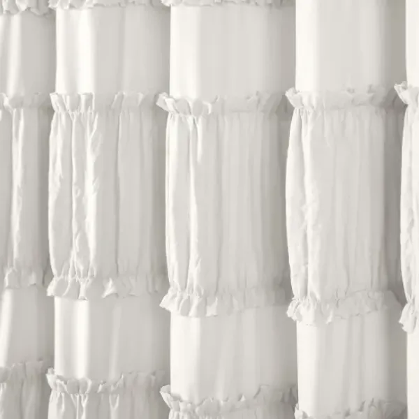 Shower Curtains-Kirkland's Home Linen Button Shower Curtain Tan