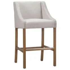 Bar Stools & Counter Height Stools-Kirkland's Home Linen Castaic Barstool Tan