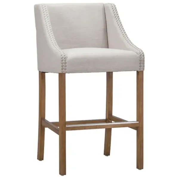 Bar Stools & Counter Height Stools-Kirkland's Home Linen Castaic Barstool Tan