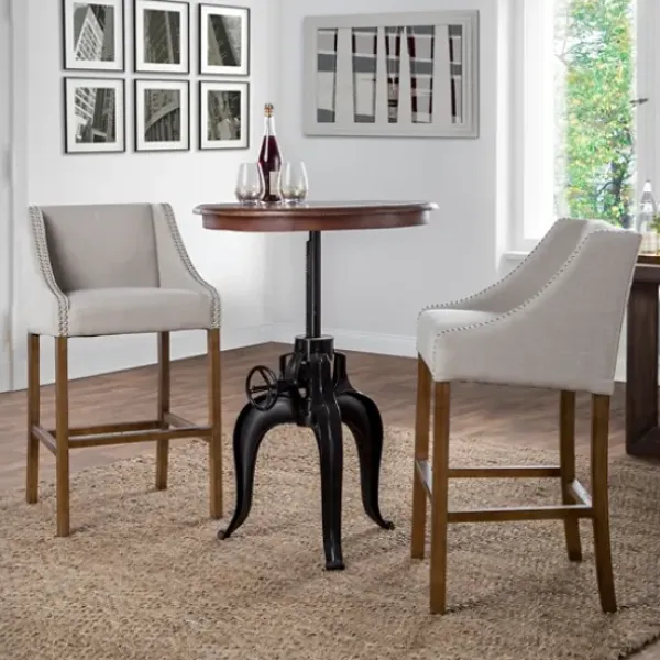 Bar Stools & Counter Height Stools-Kirkland's Home Linen Castaic Barstool Tan