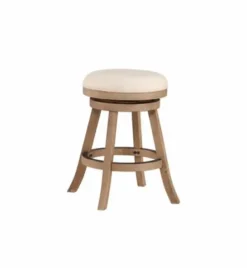 Bar Stools & Counter Height Stools-Kirkland's Home Linen Driftwood Finish Swivel Counter Stool Tan