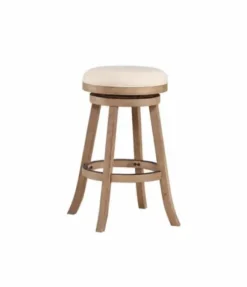Bar Stools & Counter Height Stools-Kirkland's Home Linen Driftwood Finish Swivel Bar Stool Tan