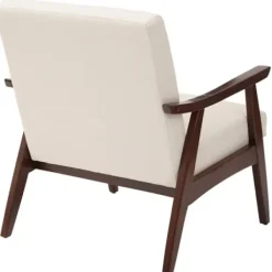 Accent Chairs-Kirkland's Home Linen Mid-Century Desmond Accent Chair White