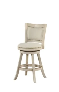 Bar Stools & Counter Height Stools-Kirkland's Home Linen Nailhead Trim Counter Stool, 38 In. Ivory