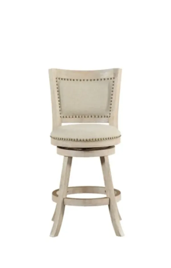 Bar Stools & Counter Height Stools-Kirkland's Home Linen Nailhead Trim Counter Stool, 38 In. Ivory