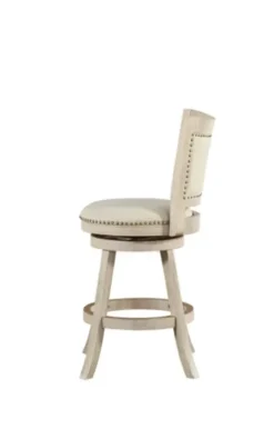 Bar Stools & Counter Height Stools-Kirkland's Home Linen Nailhead Trim Counter Stool, 38 In. Ivory