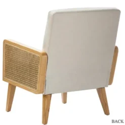 Accent Chairs-Kirkland's Home Linen Upholstered Accent Chair Ivory