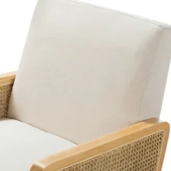 Accent Chairs-Kirkland's Home Linen Upholstered Accent Chair Ivory