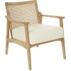 Accent Chairs-Kirkland's Home Linen Wash Cane Back Alina Armchair Ivory
