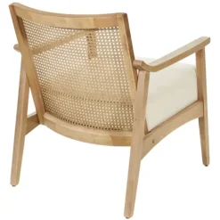 Accent Chairs-Kirkland's Home Linen Wash Cane Back Alina Armchair Ivory