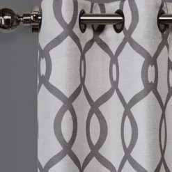 Curtains & Drapes-Kirkland's Home Linen Woven Single Curtain Panel, 84 In. Ivory