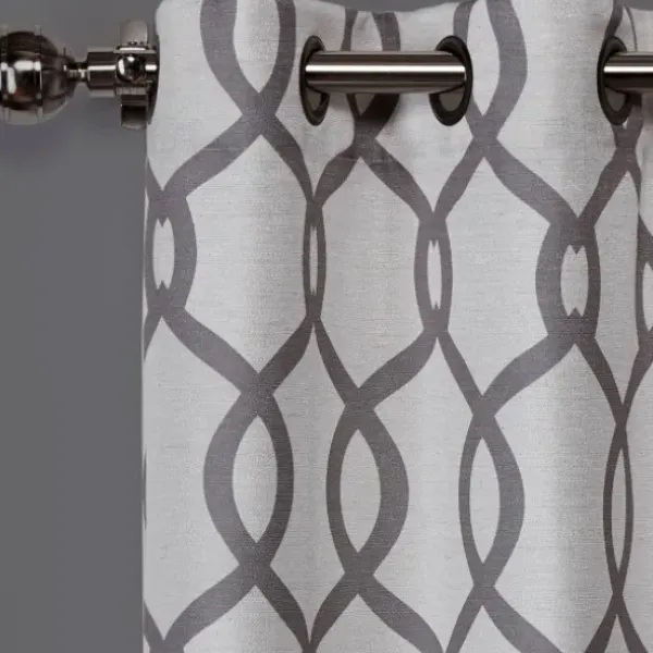 Curtains & Drapes-Kirkland's Home Linen Woven Single Curtain Panel, 84 In. Ivory