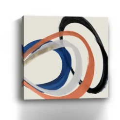 Canvas Art-Kirkland's Home Linked Up Abstract Canvas Art Print, 40X40 In. Ivory/Orange/Multi