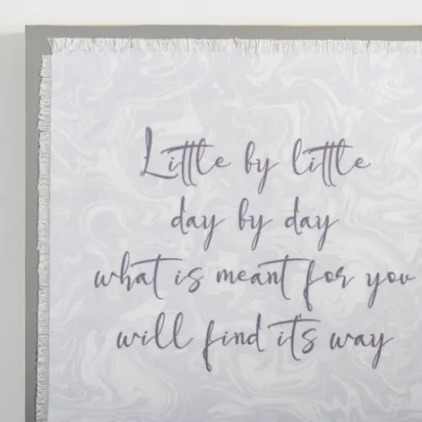 Wall Quotes & Signs-Kirkland's Home Little By Little Linen Wall Plaque Gray/Purple