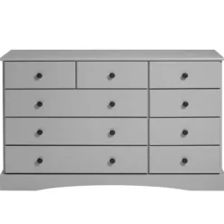 Dressers & Chests-Kirkland's Home Lola Cottage Frame Nine-Drawer Dresser Gray