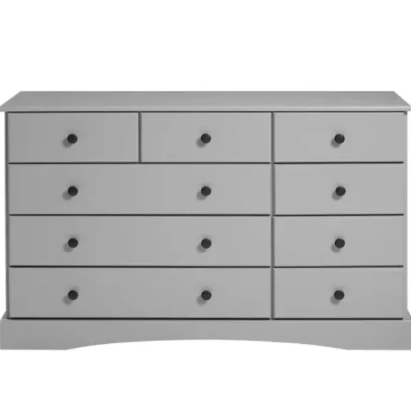 Dressers & Chests-Kirkland's Home Lola Cottage Frame Nine-Drawer Dresser Gray