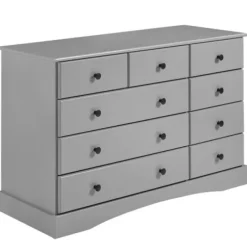 Dressers & Chests-Kirkland's Home Lola Cottage Frame Nine-Drawer Dresser Gray