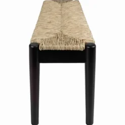 Benches & Ottomans-Kirkland's Home Lola Seagrass And Wood Bench Black