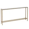 Console Tables-Kirkland's Home Long Metal Mirrored Top Console Table Gold