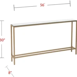 Console Tables-Kirkland's Home Long Metal Mirrored Top Console Table Gold