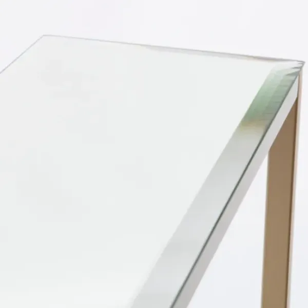 Console Tables-Kirkland's Home Long Metal Mirrored Top Console Table Gold