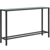 Console Tables-Kirkland's Home Long Metal Mirrored Top Console Table Black
