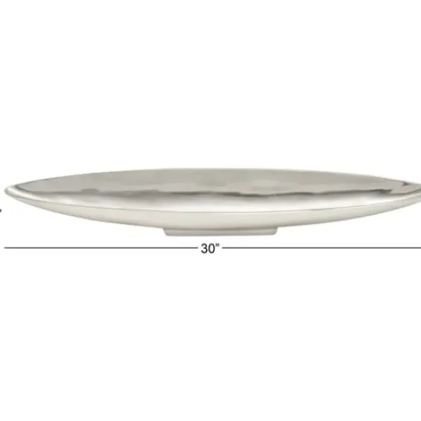 Decorative Trays-Kirkland's Home Long Metallic Tray Silver