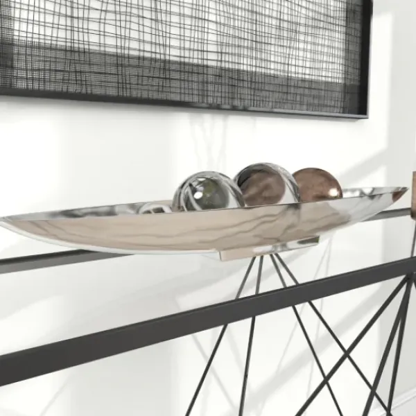 Decorative Trays-Kirkland's Home Long Metallic Tray Silver