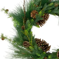 Wreaths-Kirkland's Home Long Needle Pine Christmas Wreath Green/Brown