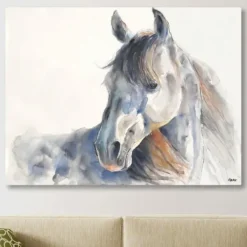 Canvas Art-Kirkland's Home Looking Back Giclee Canvas Art Print Blue