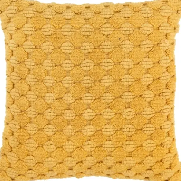 Pillows-Kirkland's Home Looped Cotton Throw Pillow Yellow