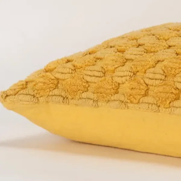 Pillows-Kirkland's Home Looped Cotton Throw Pillow Yellow