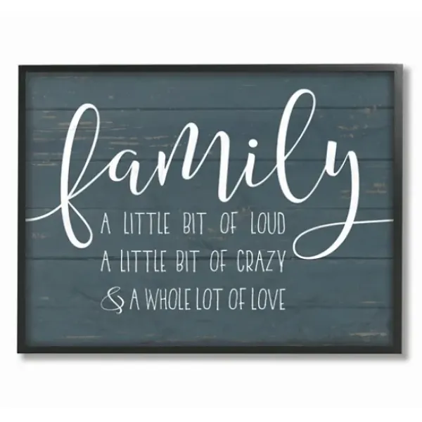 Wall Quotes & Signs-Kirkland's Home Loud Crazy Family Framed Art Print Blue