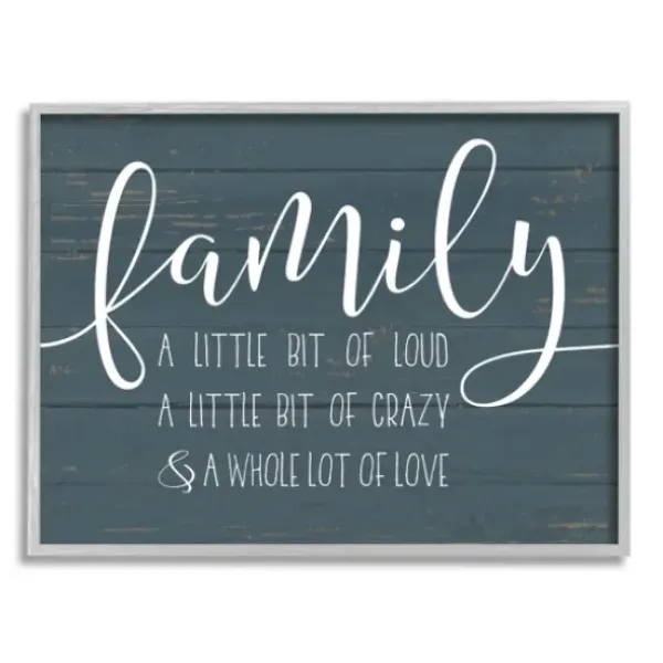 Wall Quotes & Signs-Kirkland's Home Loud Family Framed Giclee Canvas Art Print Blue/White