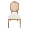 Dining Chairs-Kirkland's Home Louis Cane & Cream Upholstered Dining Chair Ivory