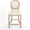 Bar Stools & Counter Height Stools-Kirkland's Home Louis Cane & Cream Upholstered Counter Stool Ivory