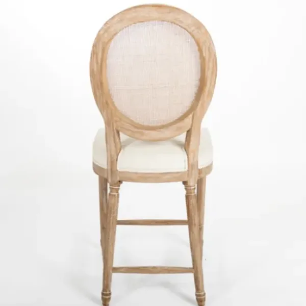 Bar Stools & Counter Height Stools-Kirkland's Home Louis Cane & Cream Upholstered Counter Stool Ivory