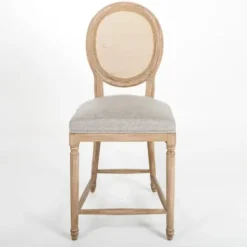 Bar Stools & Counter Height Stools-Kirkland's Home Louis Cane Upholstered Counter Stool Gray