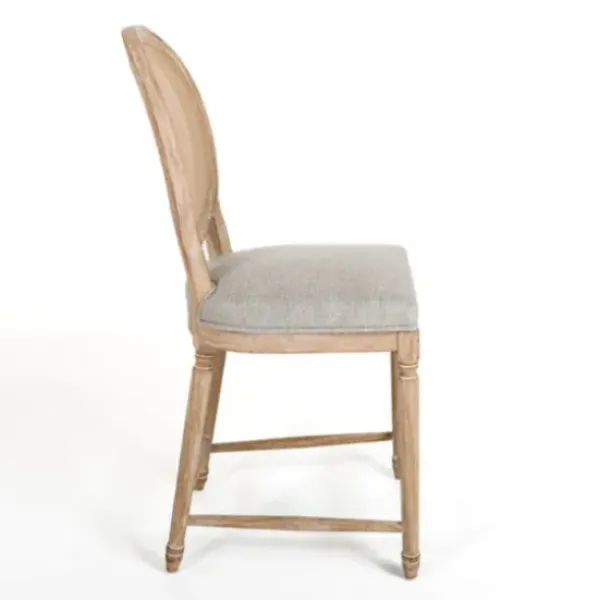 Bar Stools & Counter Height Stools-Kirkland's Home Louis Cane Upholstered Counter Stool Gray