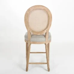 Bar Stools & Counter Height Stools-Kirkland's Home Louis Cane Upholstered Counter Stool Gray