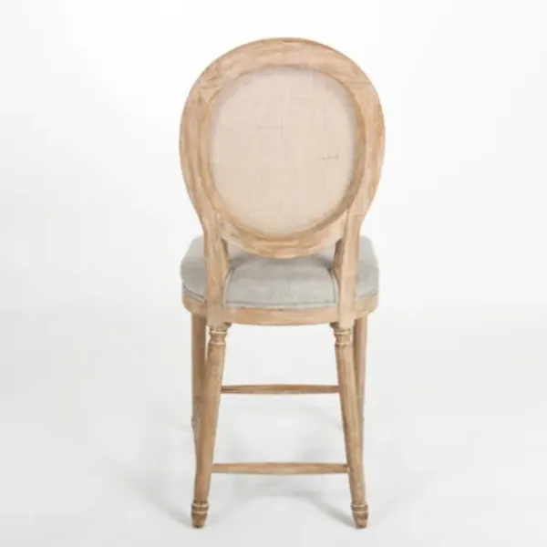 Bar Stools & Counter Height Stools-Kirkland's Home Louis Cane Upholstered Counter Stool Gray