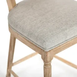 Bar Stools & Counter Height Stools-Kirkland's Home Louis Cane Upholstered Counter Stool Gray