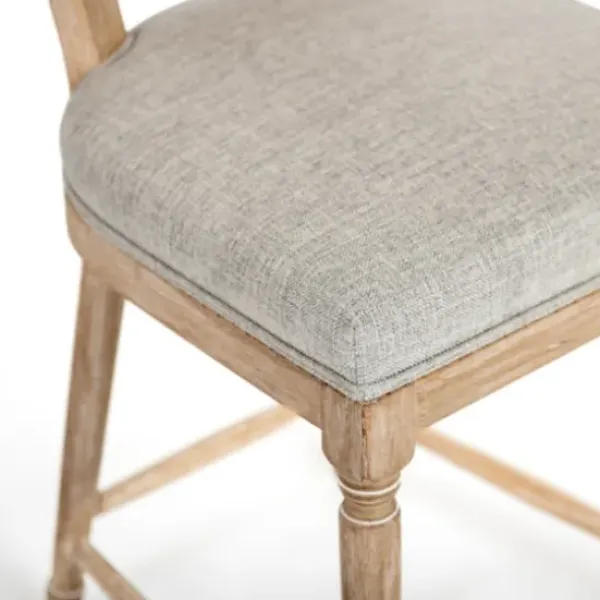 Bar Stools & Counter Height Stools-Kirkland's Home Louis Cane Upholstered Counter Stool Gray